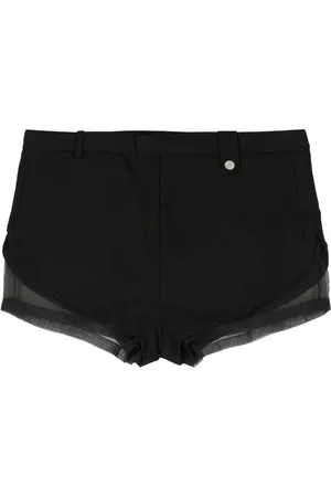 EgonLab Sheer panelling wool mini shorts