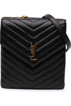 Saint Laurent 2021 Lambskin Chevron Monogram Double Flap crossbody bag
