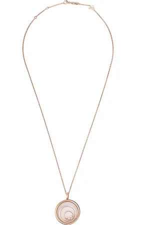 Chopard 18kt rose and white gold diamond Happy Spirit pendant necklace