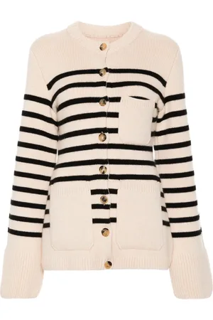 Khaite Striped long-sleeve cardigan