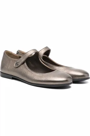 PèPè Metallic leather ballerina shoes