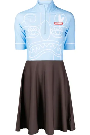 Charles Jeffrey Loverboy Face-print flared minidress