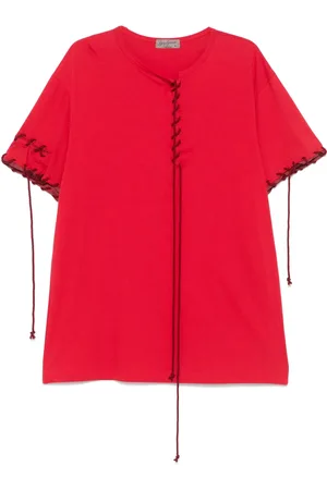 YOHJI YAMAMOTO Whipstitch-trim T-shirt