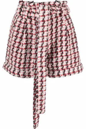 AMEN Houndstooth pattern tweed shorts