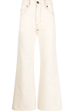 Charles Jeffrey Loverboy Golden jacquard wide-leg jeans