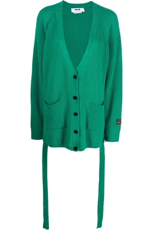 Msgm Ribbed-knit wool-blend cardigan