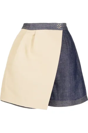 DICE KAYEK Colour-block denim skirt