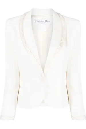 Dior 1990s trimmed detail shawl lapels blazer