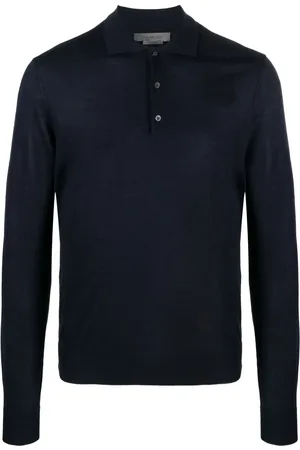 corneliani Fine-knit long-sleeve polo shirt