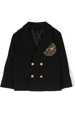 Balmain Logo-patch double-breasted blazer