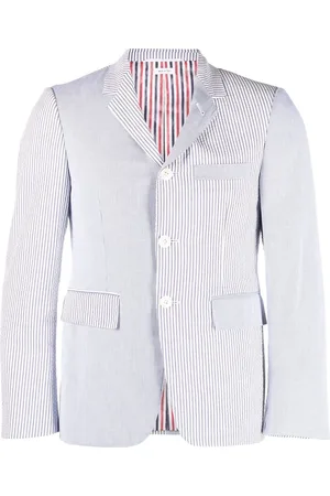 Thom Browne Seersucker patchwork tailored blazer