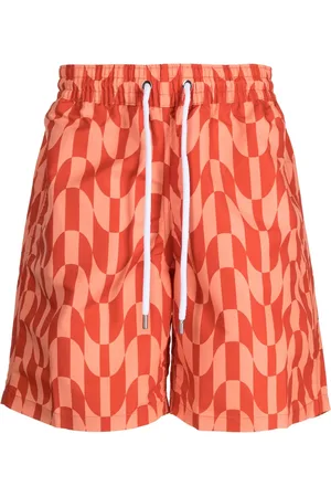 Frescobol Carioca Geometric-print drawstring swim shorts