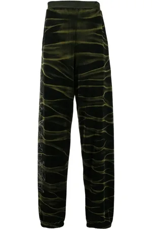 ARIES Logo-embroidered high-waisted pants