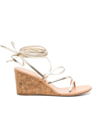 Ancient Greek Sandals Lithi 75mm leather wedge sandals