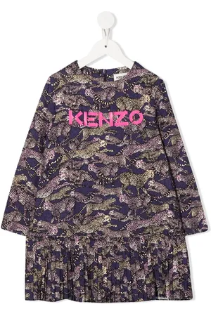 Kenzo Animal-print pleated dress