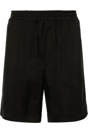 Msgm Logo-embroidered satin shorts