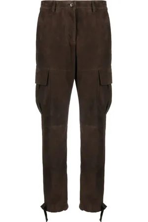 P.A.R.O.S.H. Straight-leg suede trousers
