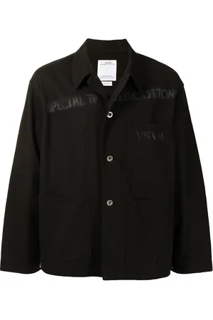 VISVIM Logo-print crinkle-effect shirt jacket