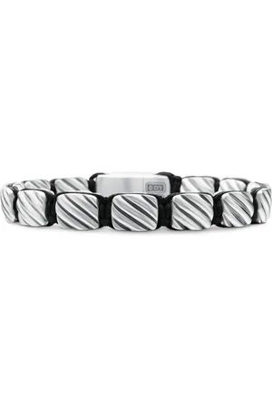 David Yurman Sterling Sculpted Cable Woven Tile bracelet (8.5mm)