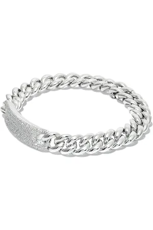 Shay 18kt white gold diamond ID plate bracelet