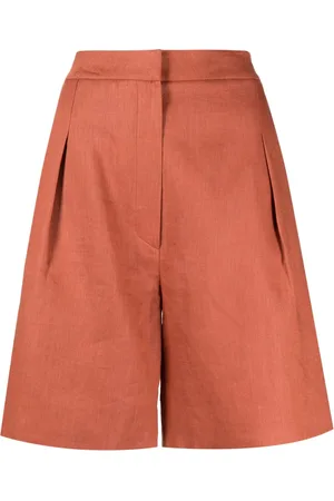 In the Mood for Love Pressed-crease linen shorts