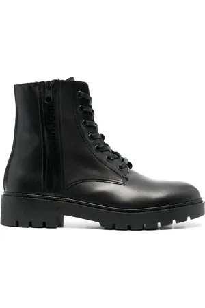 Calvin Klein Lace-up leather combat boots