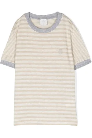 ELEVENTY Logo-embroidered striped T-shirt