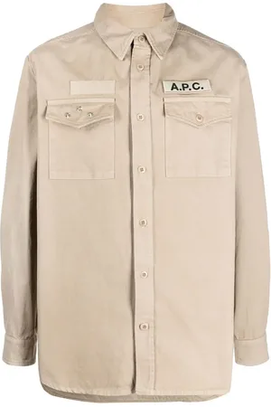 A.P.C. Logo-patch shirt jacket