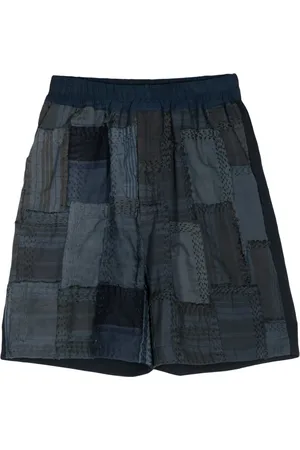 BY WALID Patchwork cotton bermuda shorts