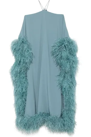 ‎Taller Marmo‎ Feather trim maxi dress