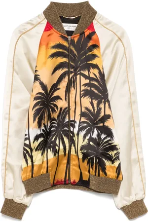 Saint Laurent Palm-tree print bomber jacket