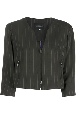 Giorgio Armani 1990s pinstriped V-neck jacket