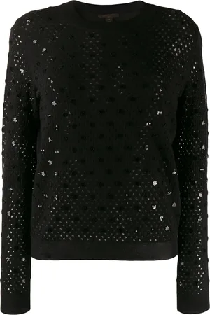 LOUIS VUITTON Pre-owned open knit sequinned details jumper