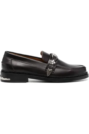 TOGA VIRILIS Logo-engraved leather loafers