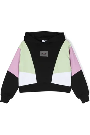 Msgm Panelled cotton hoodie