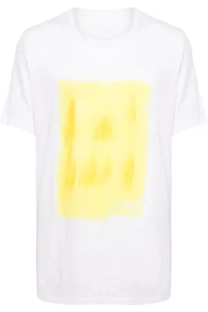 120% Lino Paint-print linen T-shirt