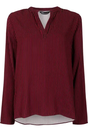 Uma Raquel Davidowicz Vertical-stripe split-neck blouse