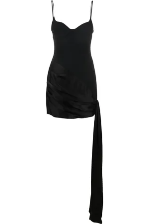 DAVID KOMA Draped-skirt panelled minidress