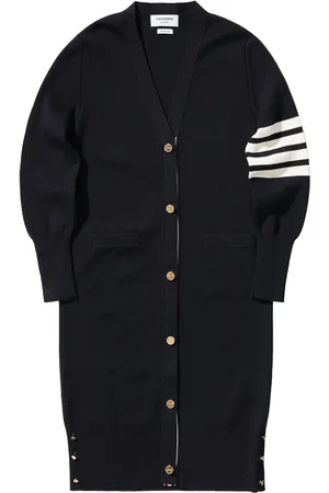 Thom Browne 4-Bar stripe cardi-coat