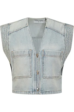 IRO Denim v-neck cropped vest
