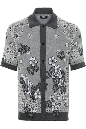 AMIRI Floral-jacquard knitted shirt