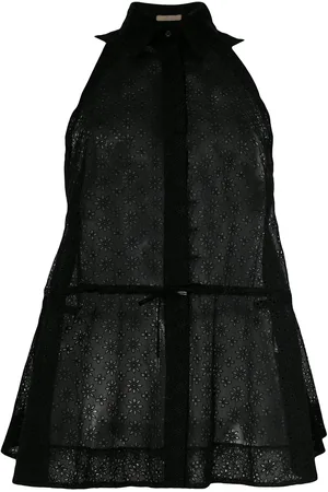Alaïa 2017 sheer drawstring sleeveless shirt