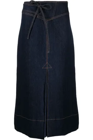 REJINA PYO Boon organic-cotton denim midi skirt