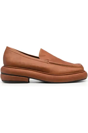 ECKHAUS LATTA Stacked slip-on suede loafers