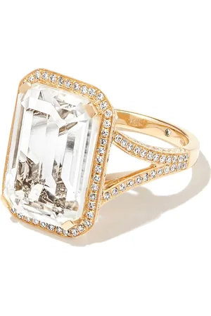 Shay 18kt yellow Portrait topaz and diamond ring