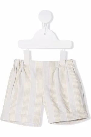 LA STUPENDERIA Elasticated-waist striped shorts