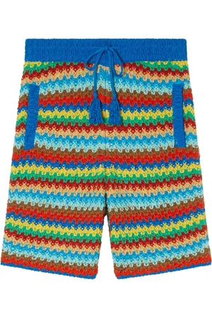 Alanui Over The Rainbow crochet-knit shorts
