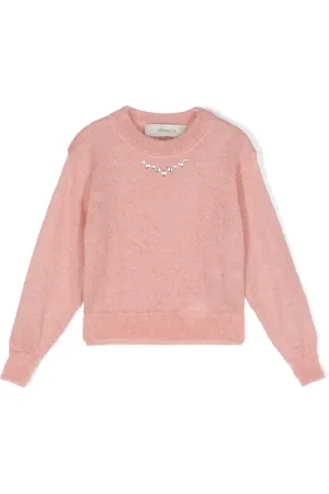 Simonetta Rhinestone-embellished crew-neck jumper