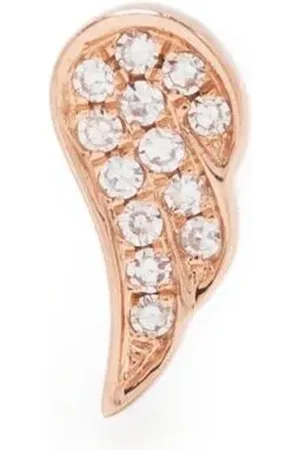 EF Collection 14kt rose gold Angel Wing diamond stud earring