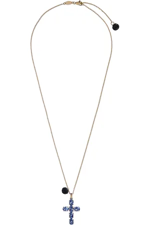 Dolce & Gabbana 18kt yellow sapphire cross charm necklace